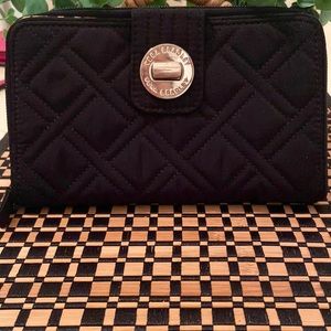 Vera Bradley quilted black wallet